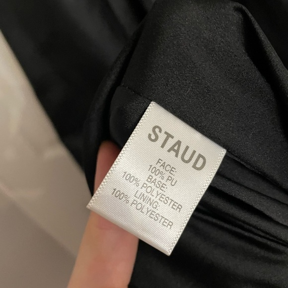 STAUD Mae Leather Dress in Black - Picture 5 of 8